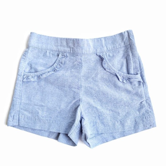Janie & Jack Chambray Shorts Dressy Seersucker Style Zip side - Picture 1 of 4